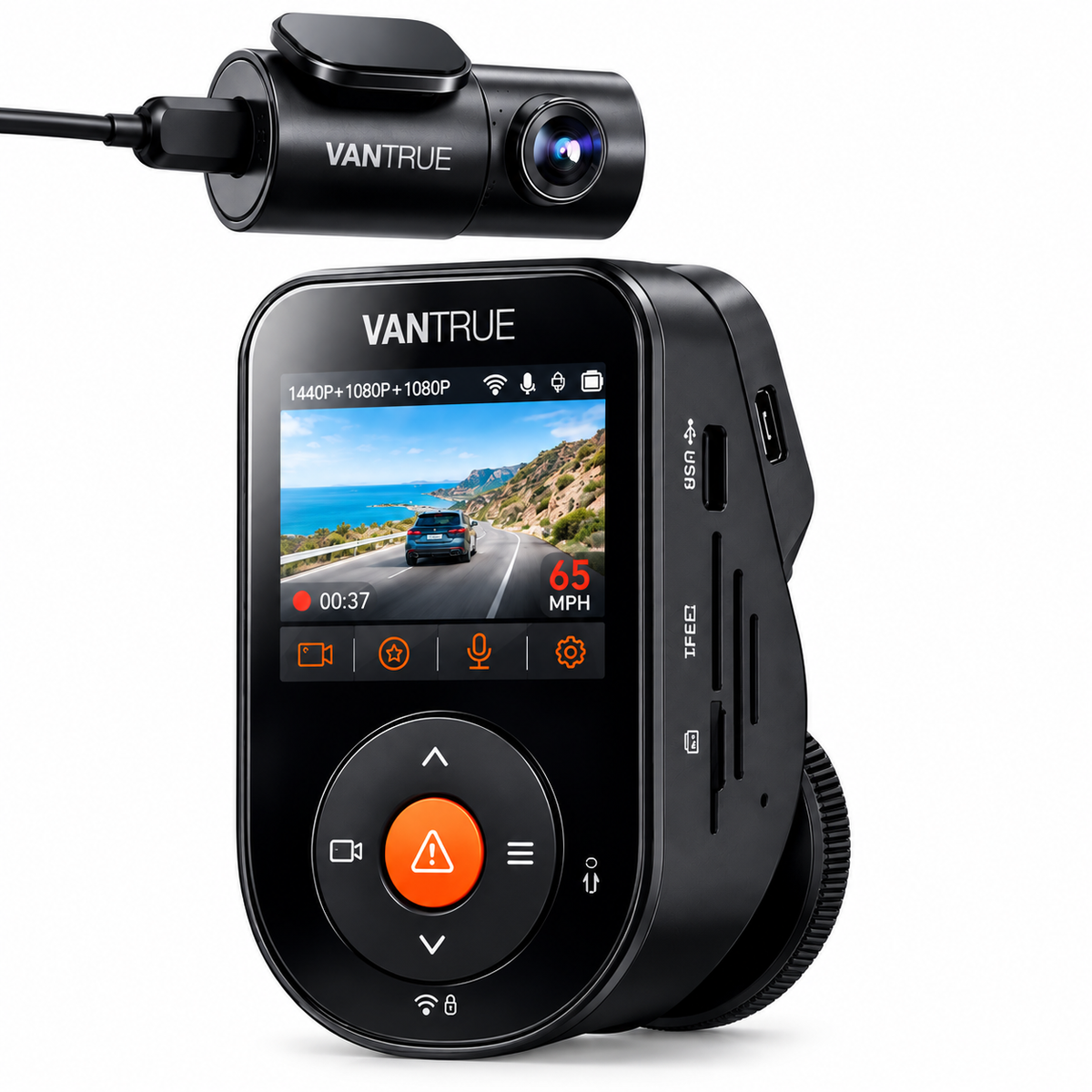 Dashcam Voiture Avant Arrière GPS